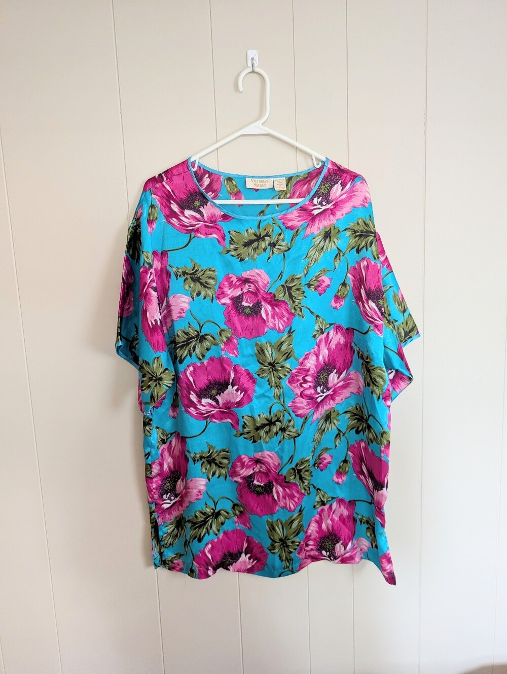 Vintage 1980s /1 990s Victoria's Secret Gold Label Satin Sleep Shirt Size Medium